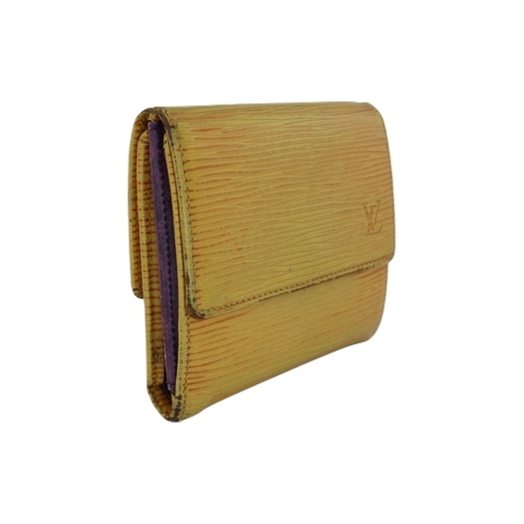 LV LOUIS Vuitton LA KOBE Edition Yellow Purple Epi Leather compact Wallet - Picture 3 of 12